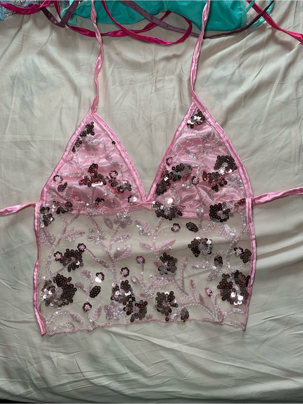Early 2000s bling sheer top